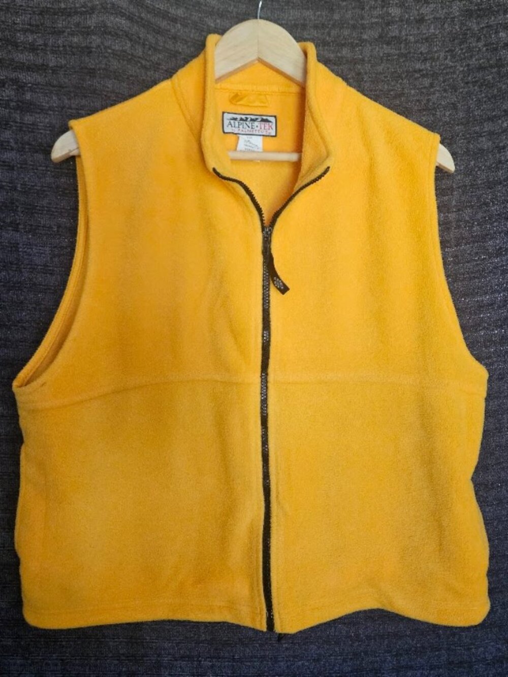Alpine Tek by Palmetto's Yellow Gold Fleece Vest Zip Mens XL Gorpcore Hiking